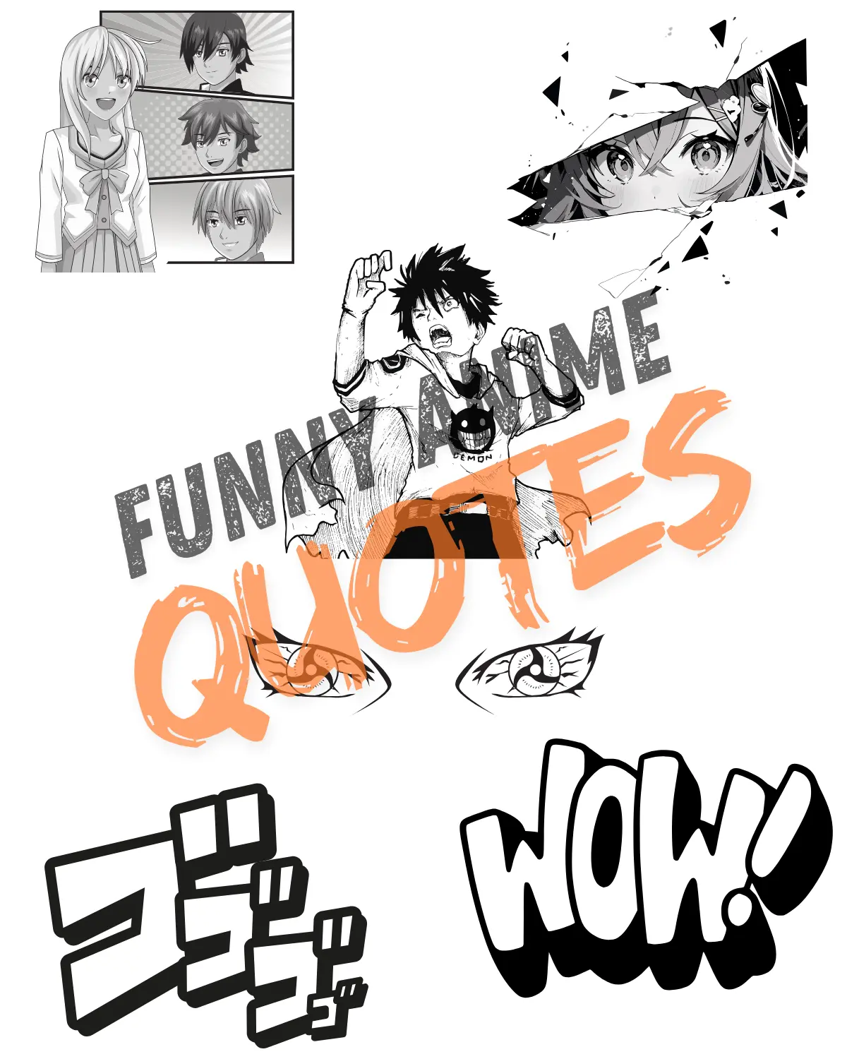 Funny anime quotes with humor and playful energy