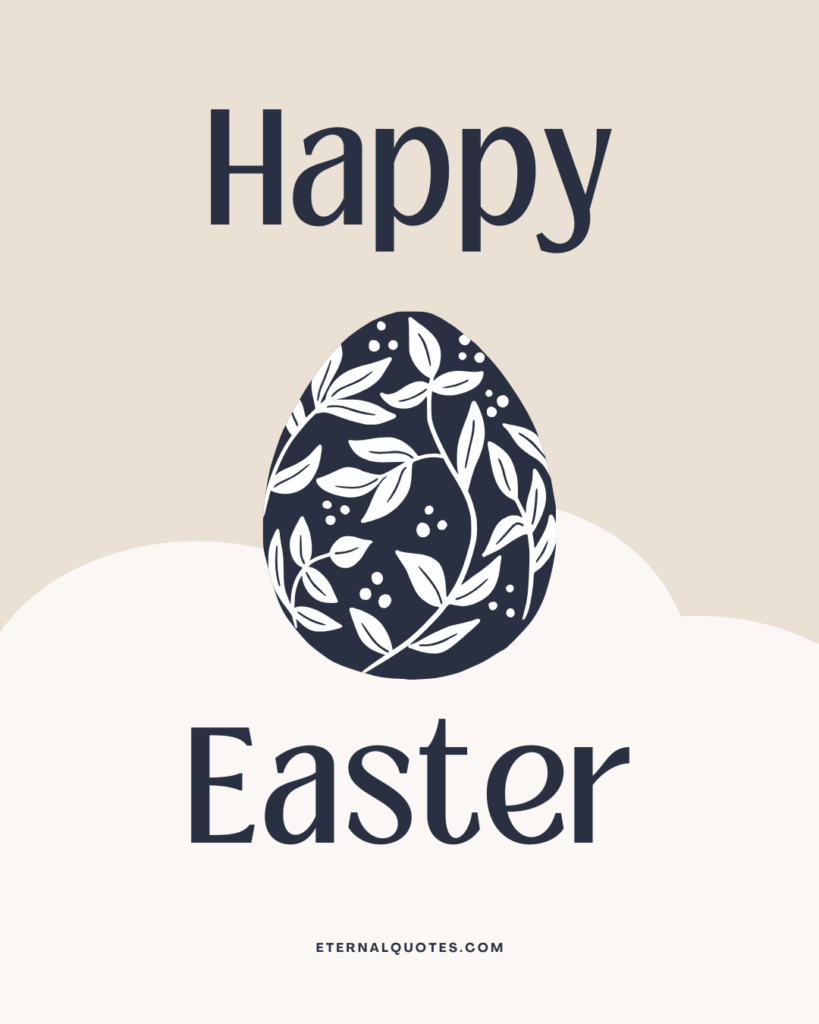 Beige Navy Minimalistic Happy Easter Instagram Post