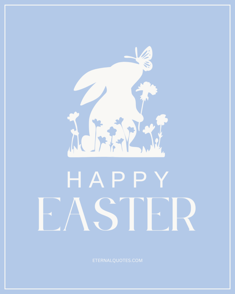 Blue and White Pastel Illustrative Happy Easter Instagram Post