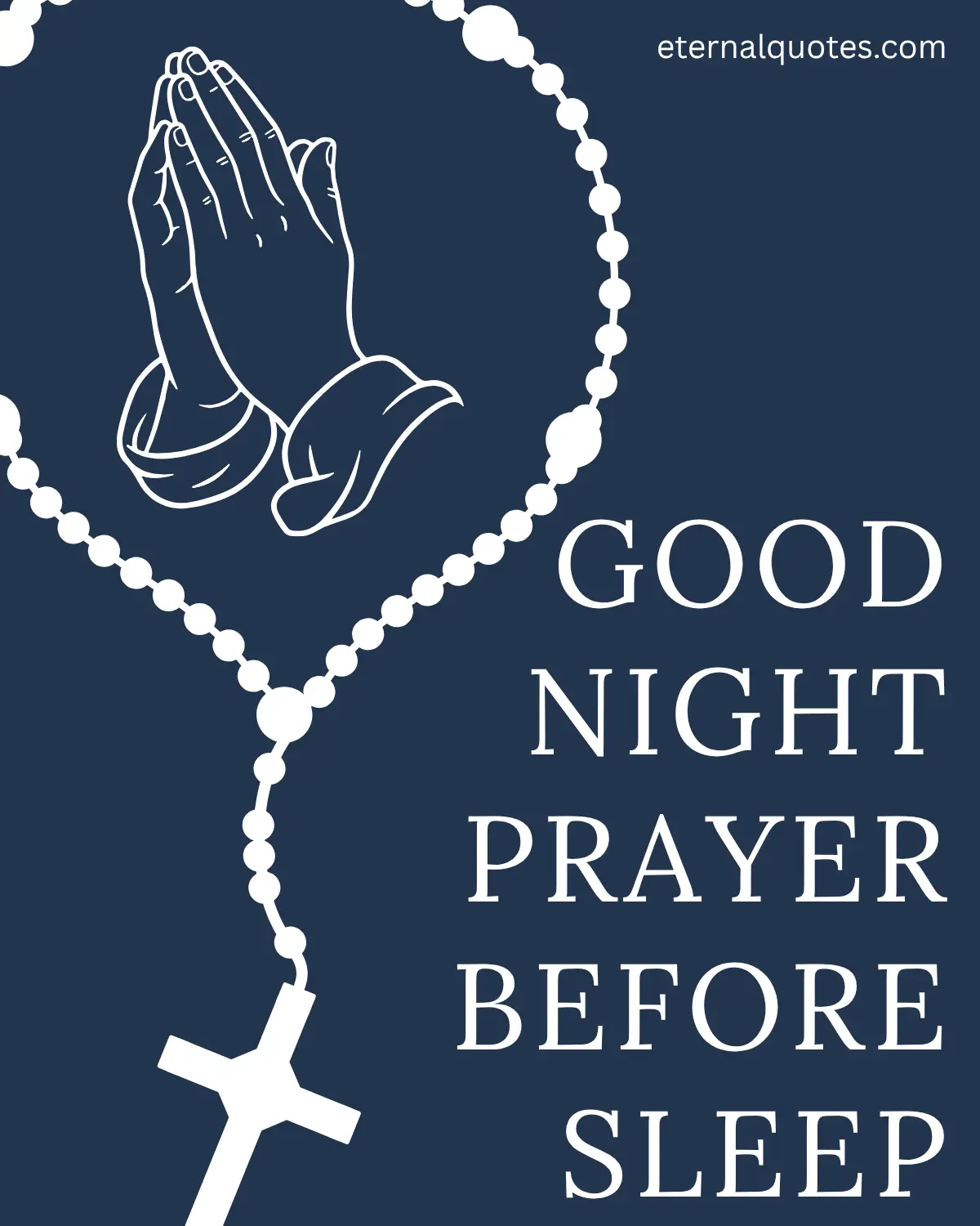 Good night prayer before sleep with peace and calming faith