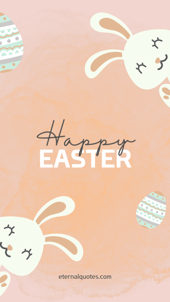 Pink and White Cute Illustrated Happy Easter Bunny Your Story