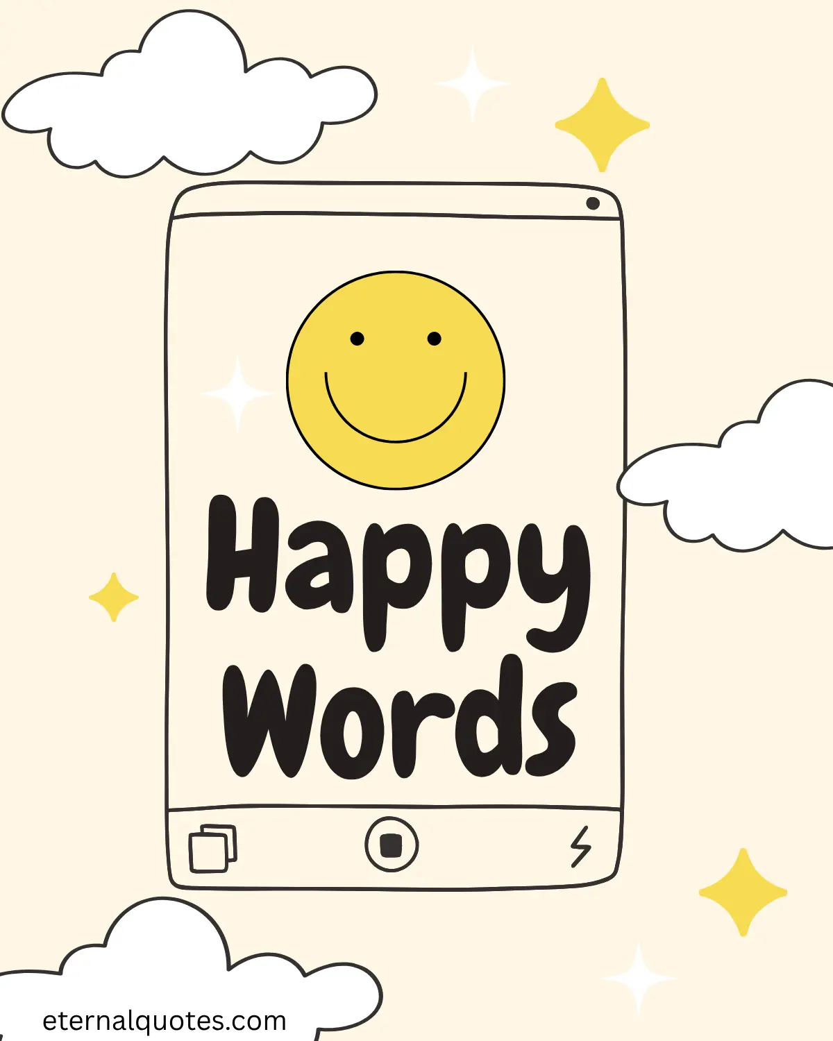 Happy words about joy and positivity