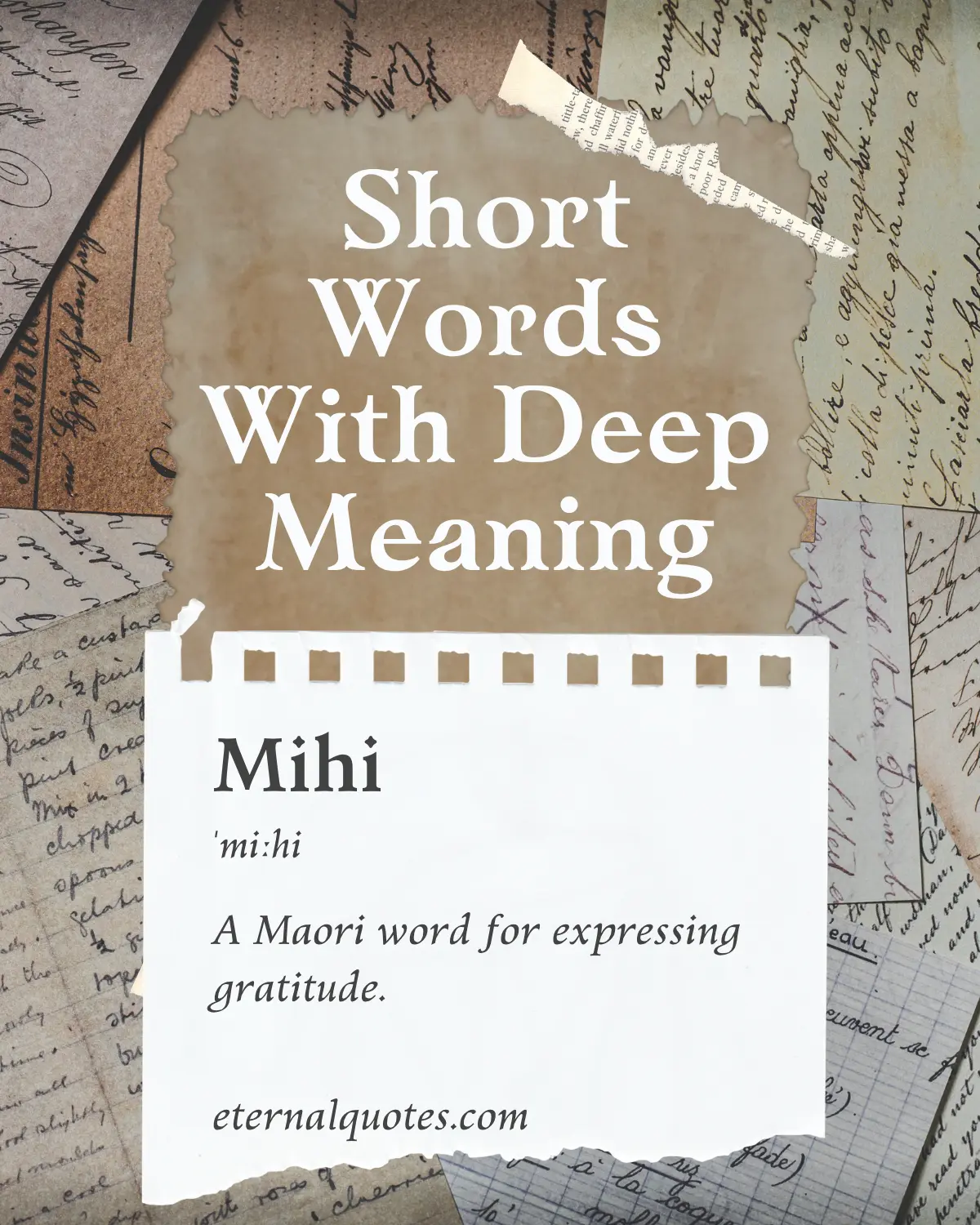 Short words with deep meaning and powerful emotions