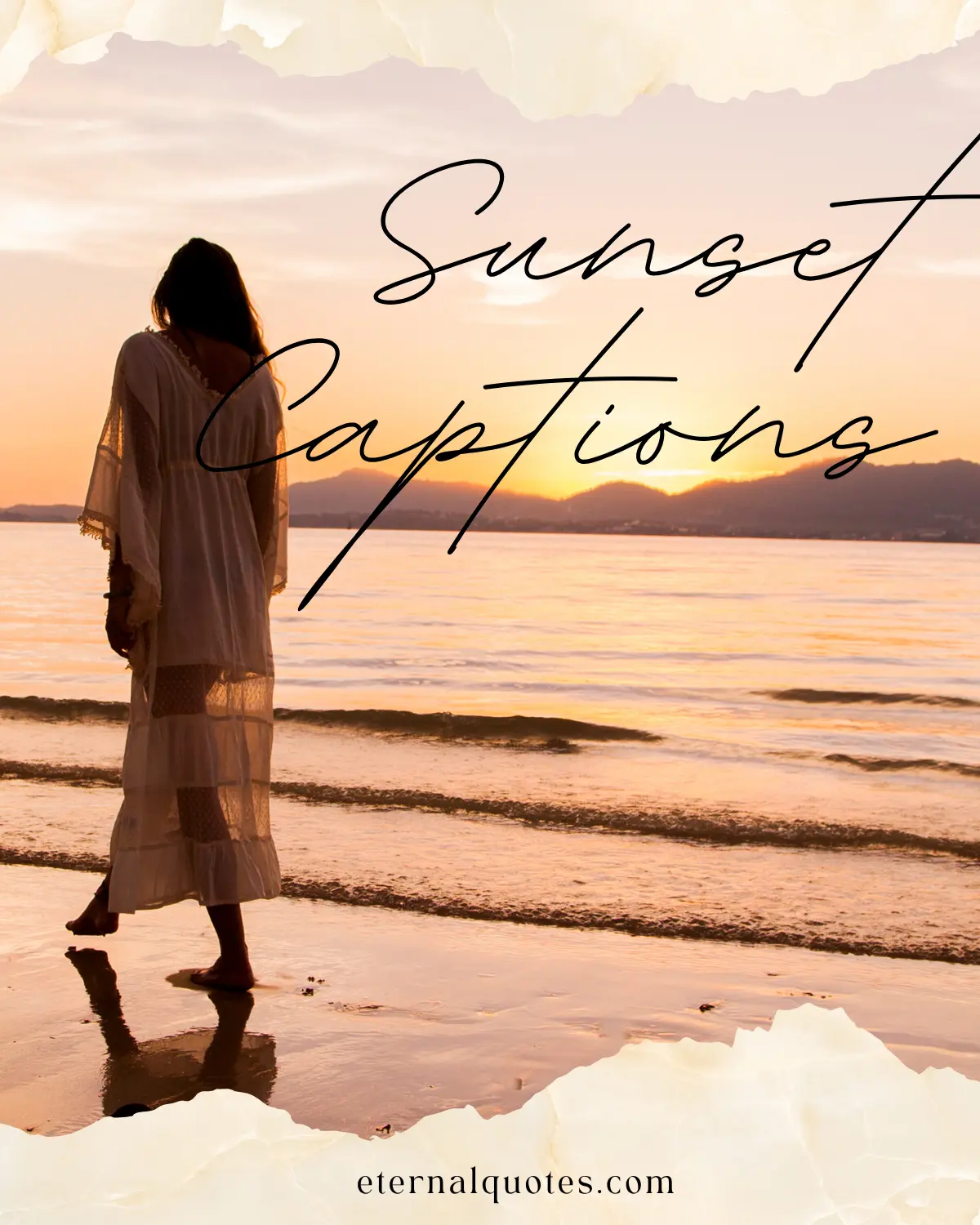 Sunset captions about golden hour and peaceful vibes