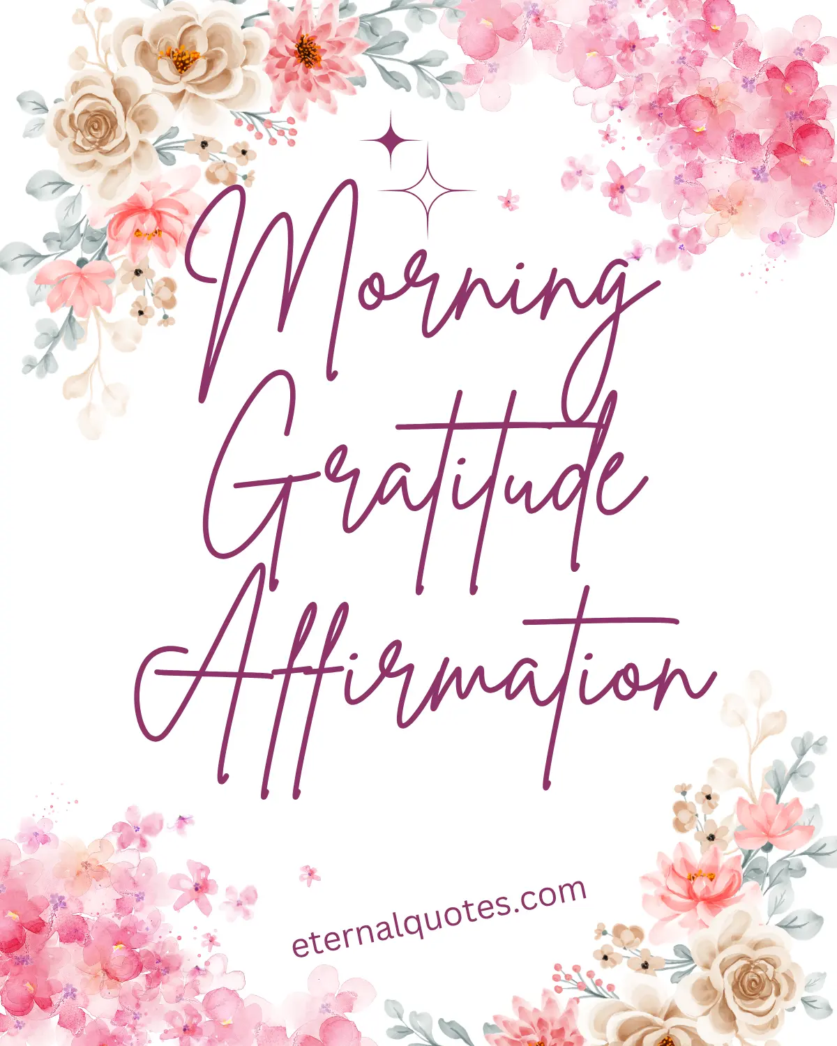 Morning gratitude affirmation about thankfulness and positive mindset